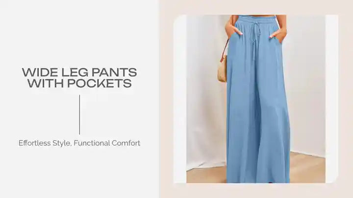 Wide Leg Pants with Pockets by@Outfy