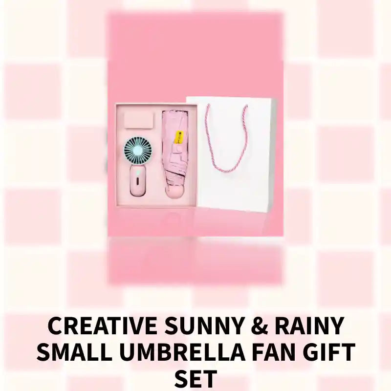 Creative Sunny &amp; Rainy Small Umbrella Fan Gift Set by@Outfy