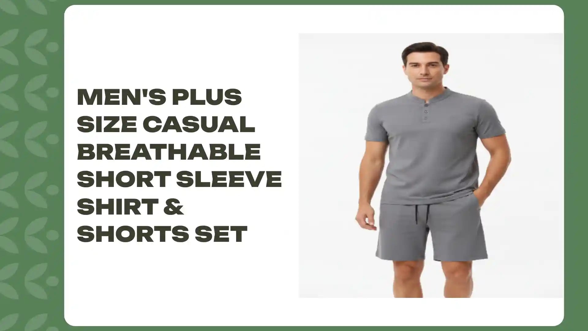 Men's Plus Size Casual Breathable Short Sleeve Shirt &amp; Shorts Set by@Outfy