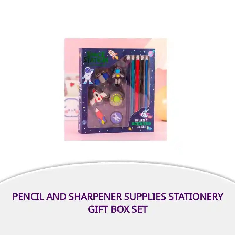 Pencil and Sharpener Supplies Stationery Gift Box Set by@Outfy