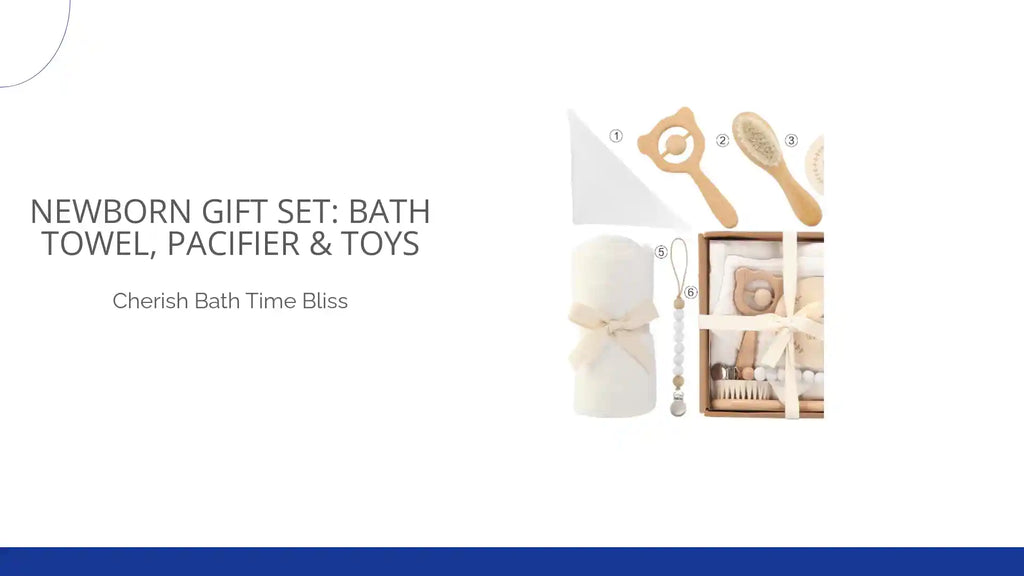 Newborn Gift Set: Bath Towel, Pacifier &amp; Toys by@Outfy