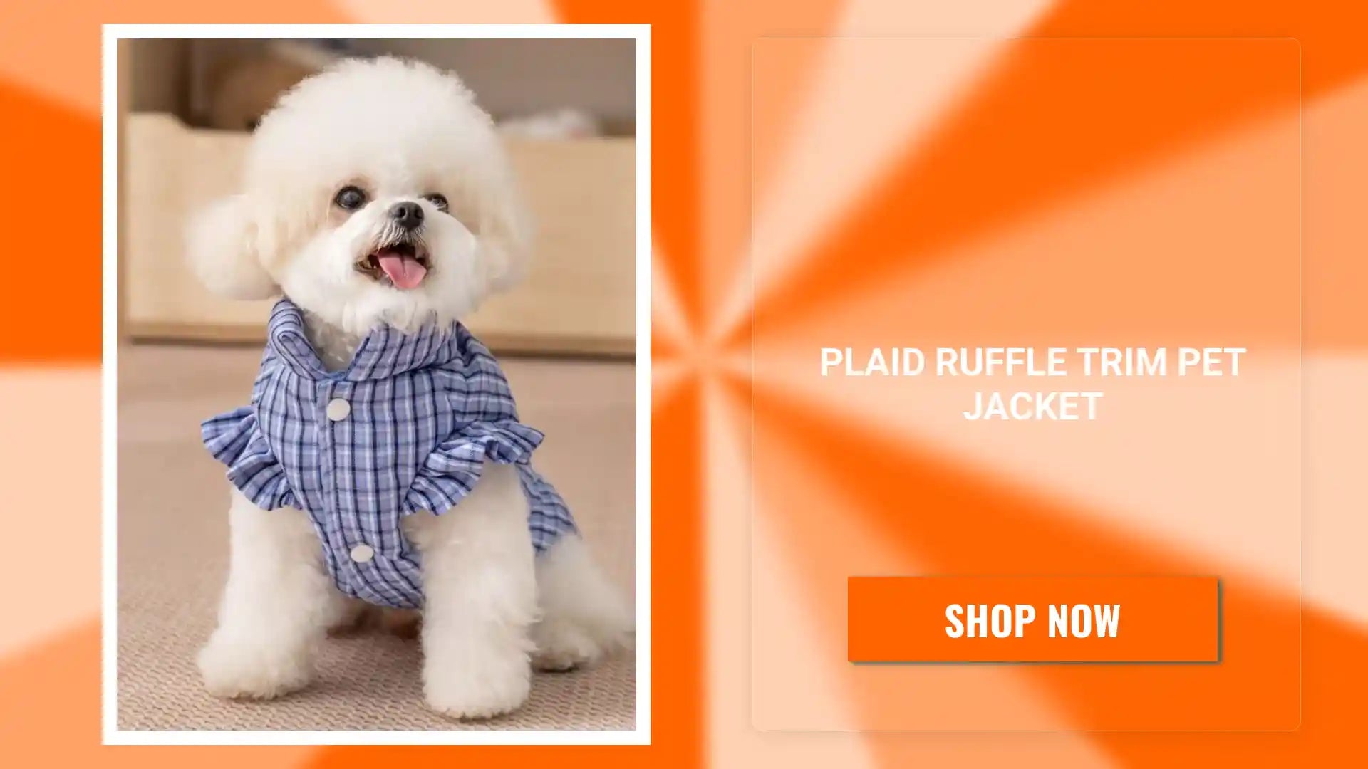 Plaid Ruffle Trim Pet Jacket by@Outfy