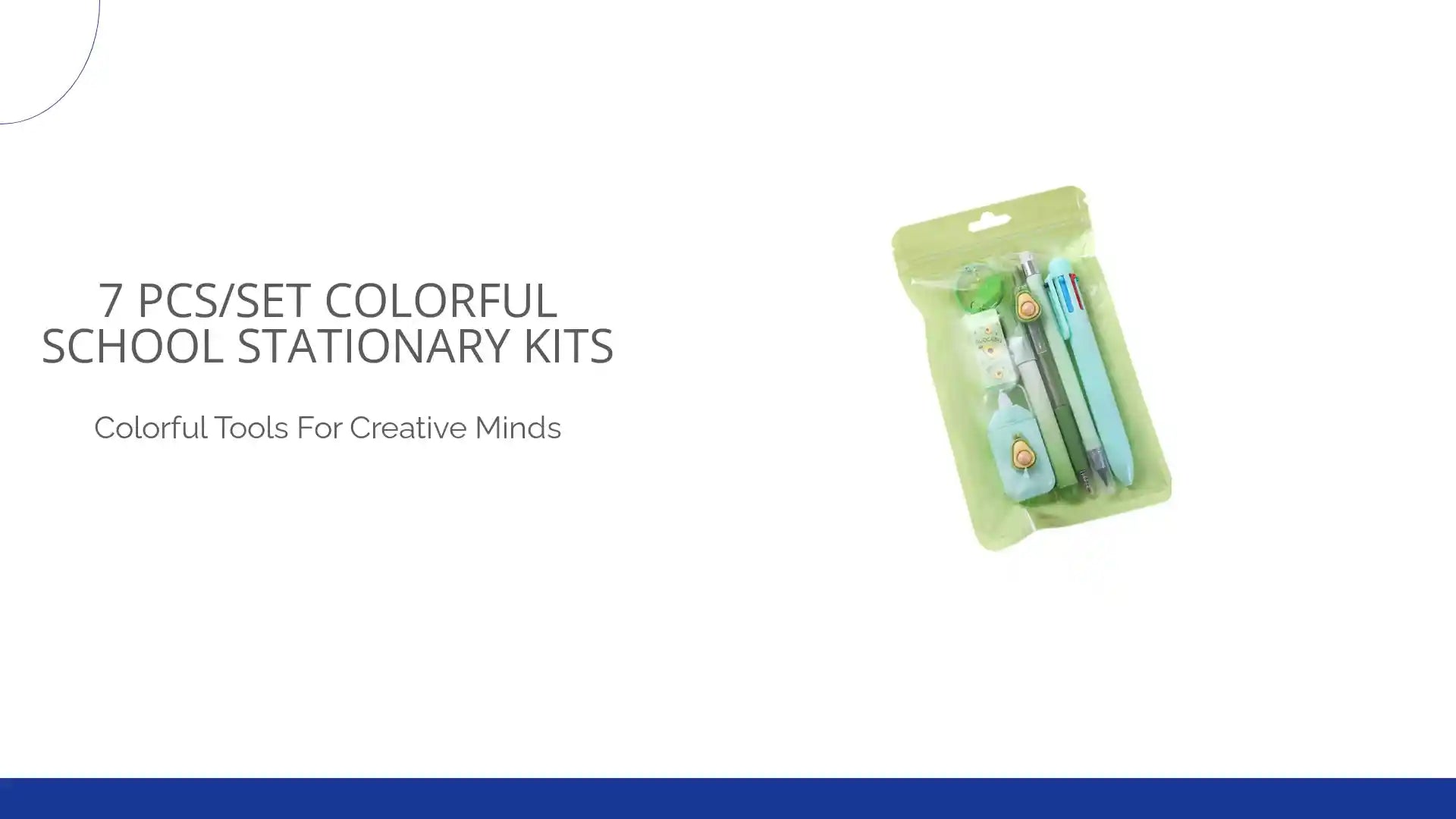 7 pcs/set Colorful School Stationary Kits by@Outfy