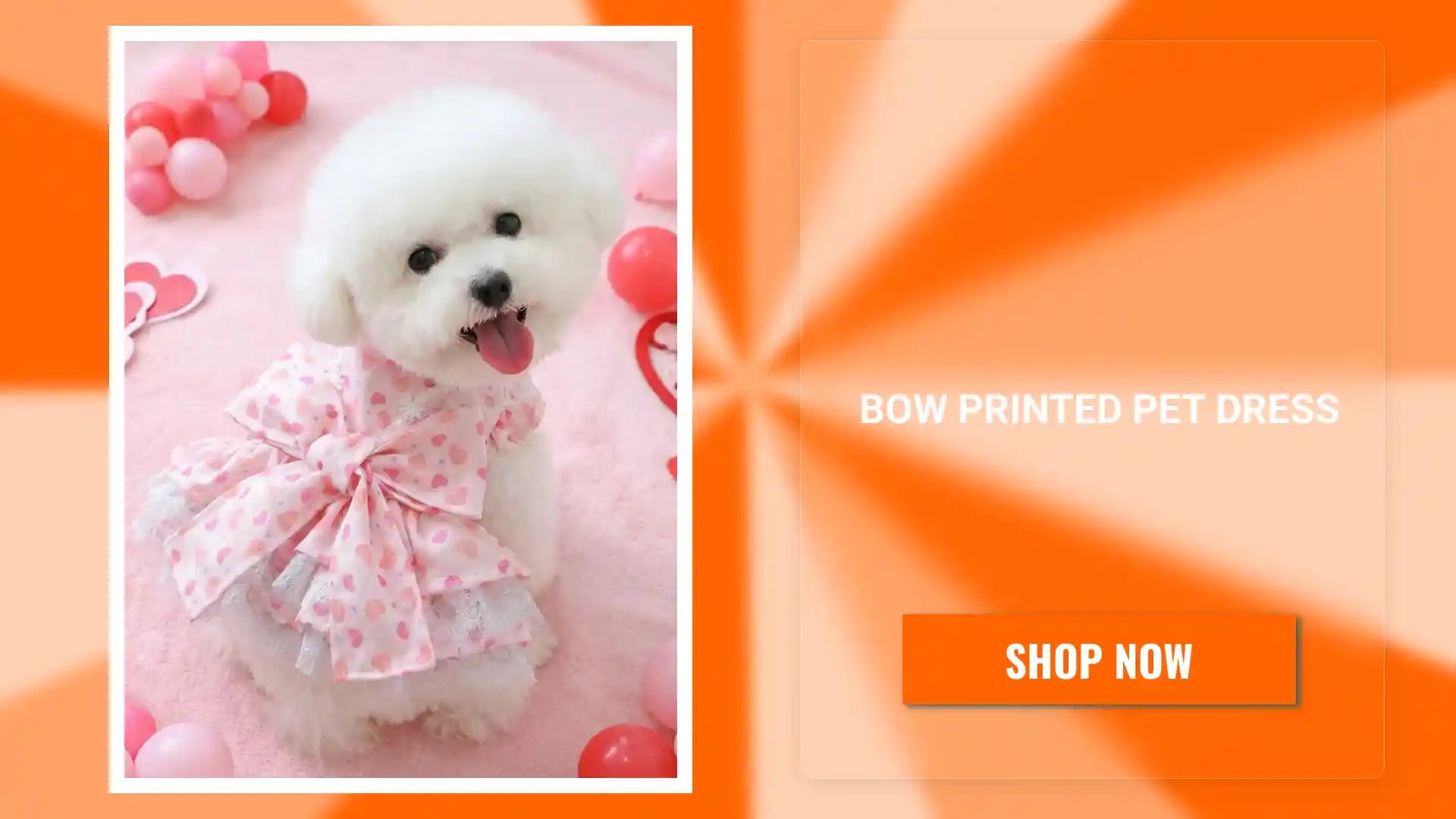 Bow Printed Pet Dress by@Outfy