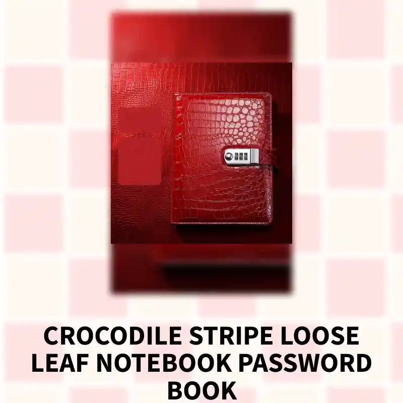 Crocodile Stripe Loose Leaf Notebook Password Book by@Outfy