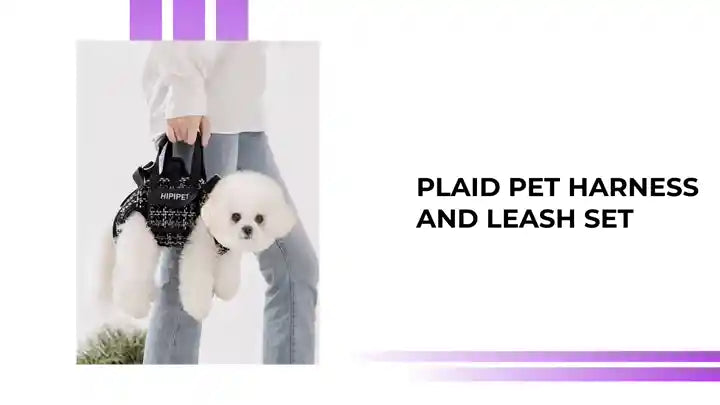 Plaid Pet Harness and Leash Set by@Outfy
