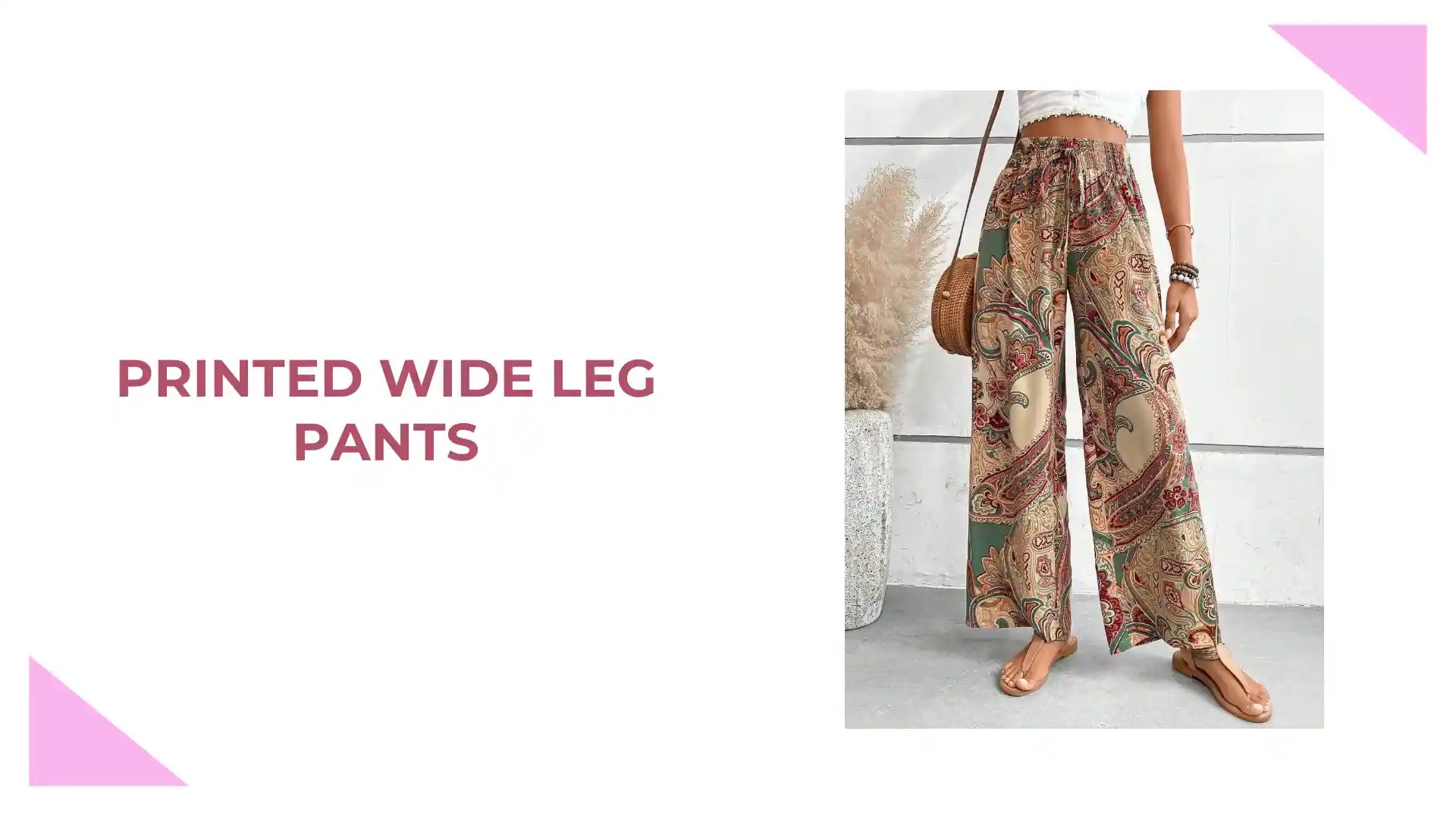 Printed Wide Leg Pants by@Outfy