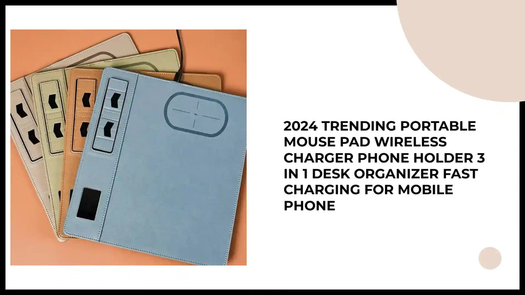 2024 Trending Portable Mouse Pad Wireless Charger Phone Holder 3 in 1 Desk Organizer Fast Charging for Mobile Phone by@Outfy