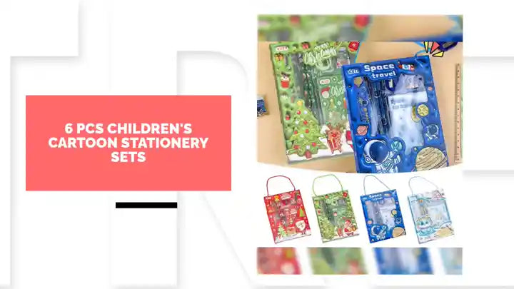 6 Pcs Children's Cartoon Stationery Sets by@Outfy