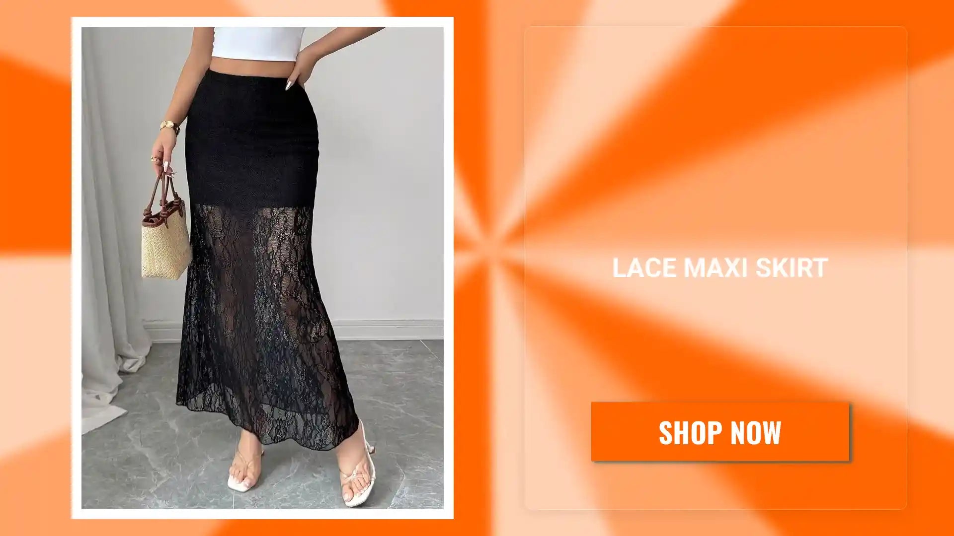 Lace Maxi Skirt by@Outfy