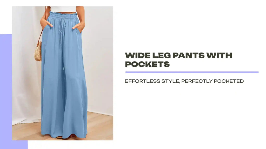 Wide Leg Pants with Pockets by@Outfy