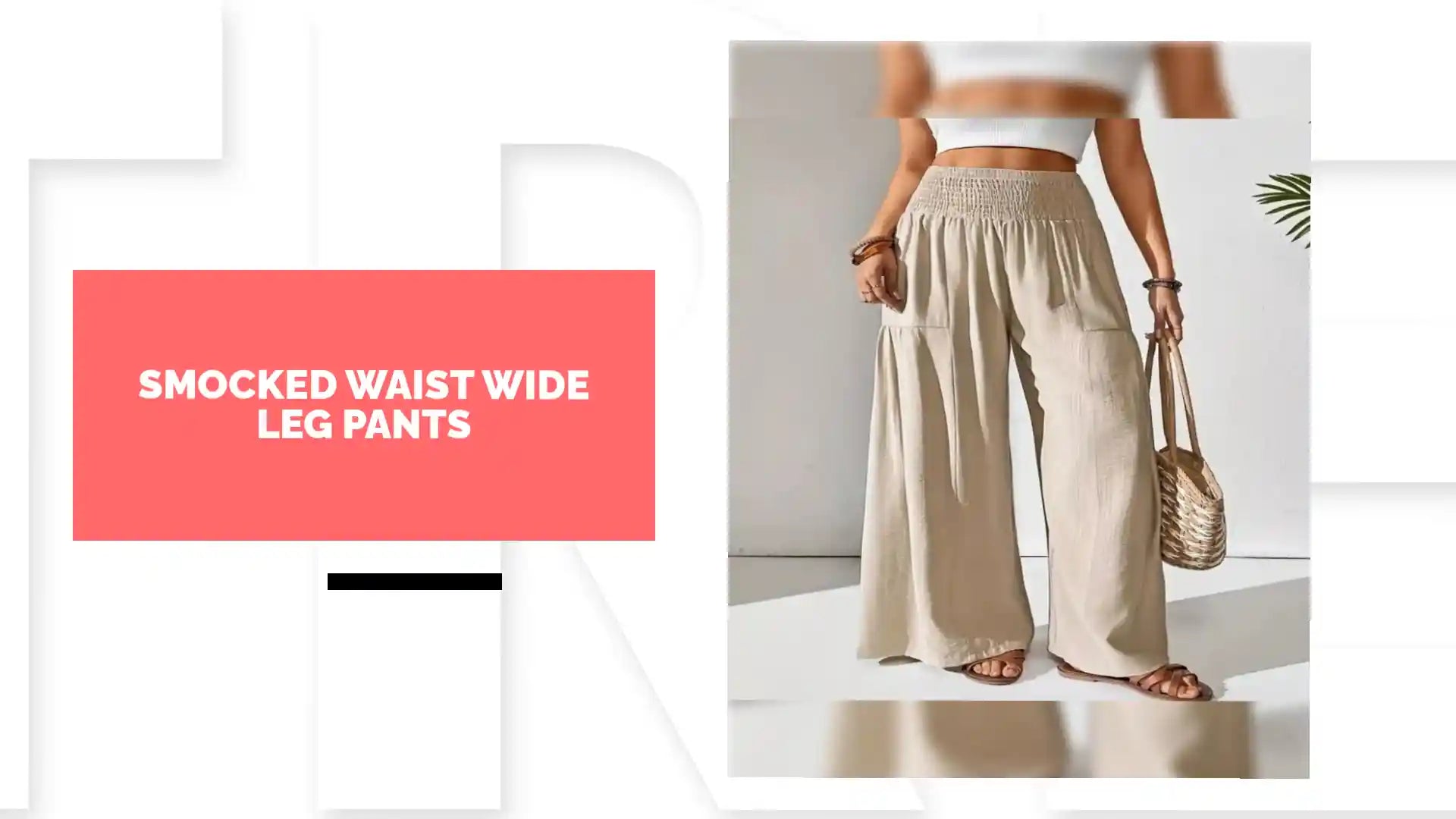 Smocked Waist Wide Leg Pants by@Outfy