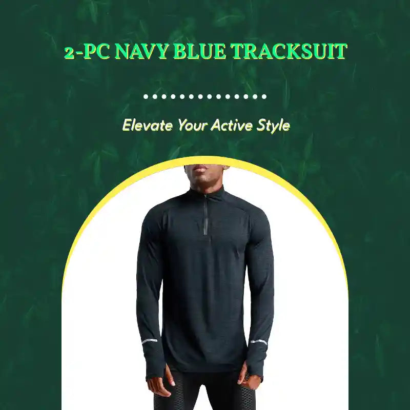 2-PC Navy Blue Tracksuit by@Outfy