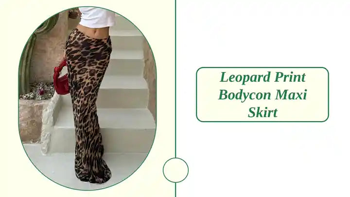 Leopard Print Bodycon Maxi Skirt by@Outfy