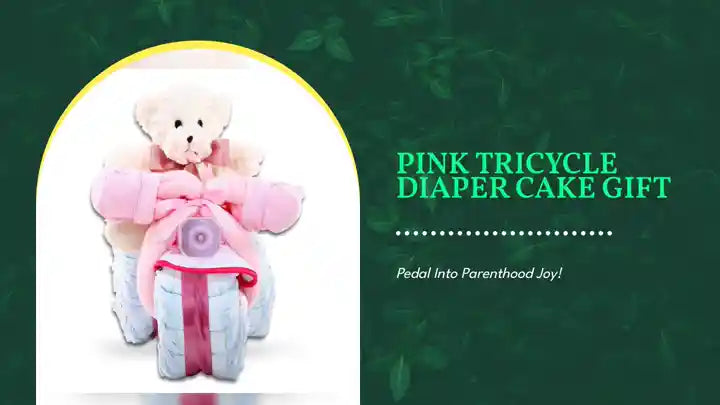 Pink Tricycle Diaper Cake Gift by@Outfy