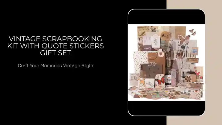 Vintage Scrapbooking Kit with Quote Stickers Gift Set by@Outfy