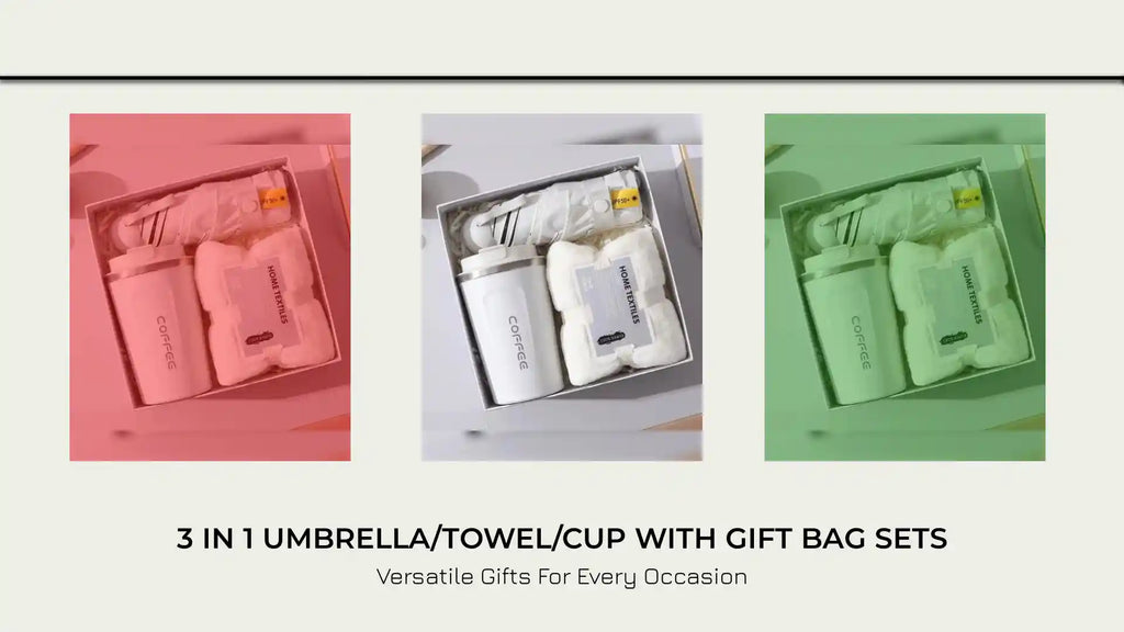 3 IN 1 Umbrella/Towel/Cup with Gift Bag Sets by@Outfy