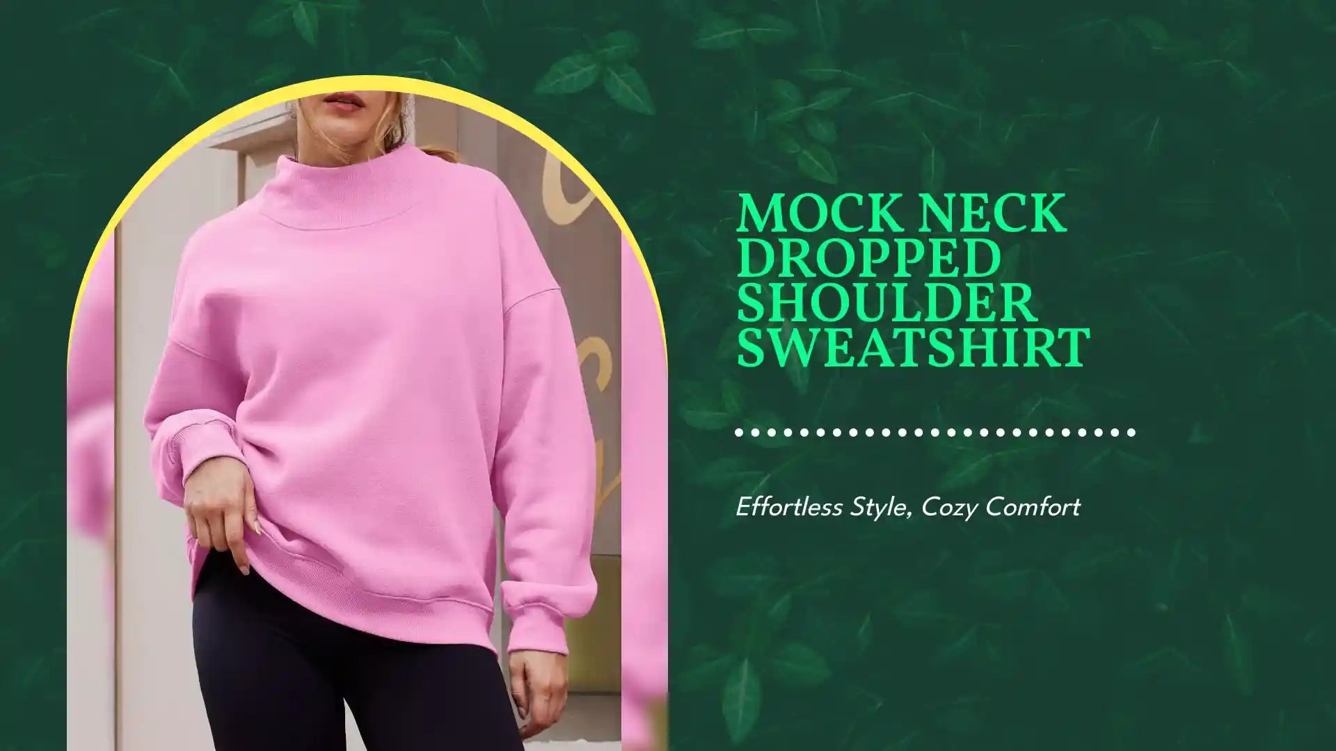 Mock Neck Dropped Shoulder Sweatshirt by@Outfy