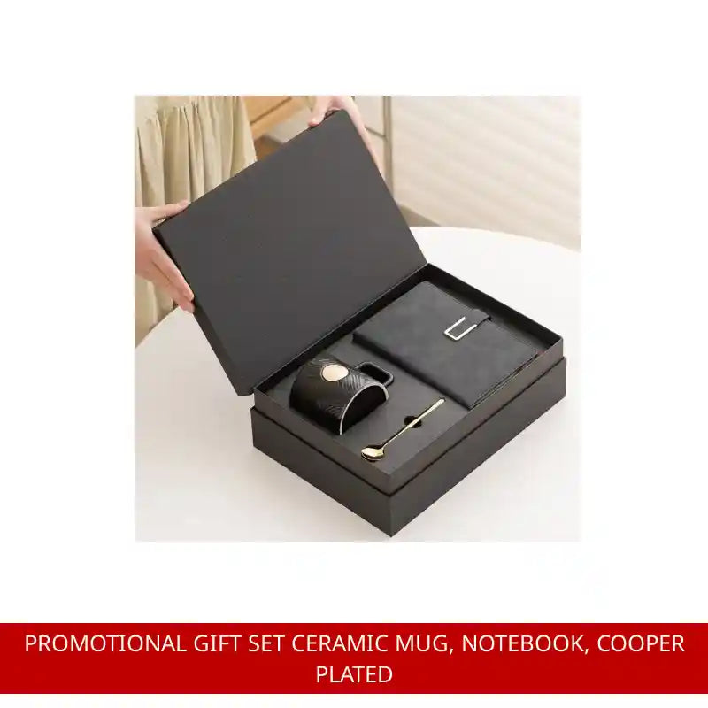 Promotional Gift Set Ceramic Mug, Notebook, Cooper Plated by@Outfy