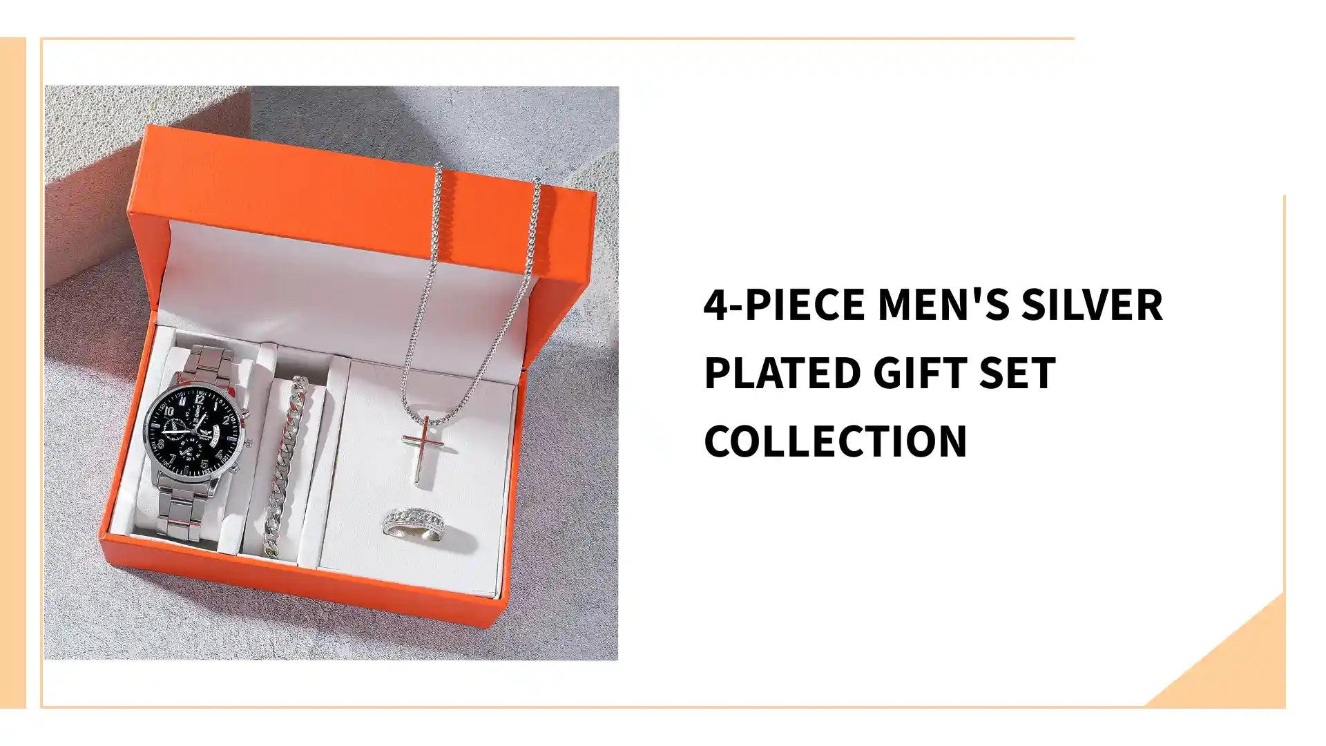 4-Piece Men's Silver Plated Gift Set Collection by@Outfy