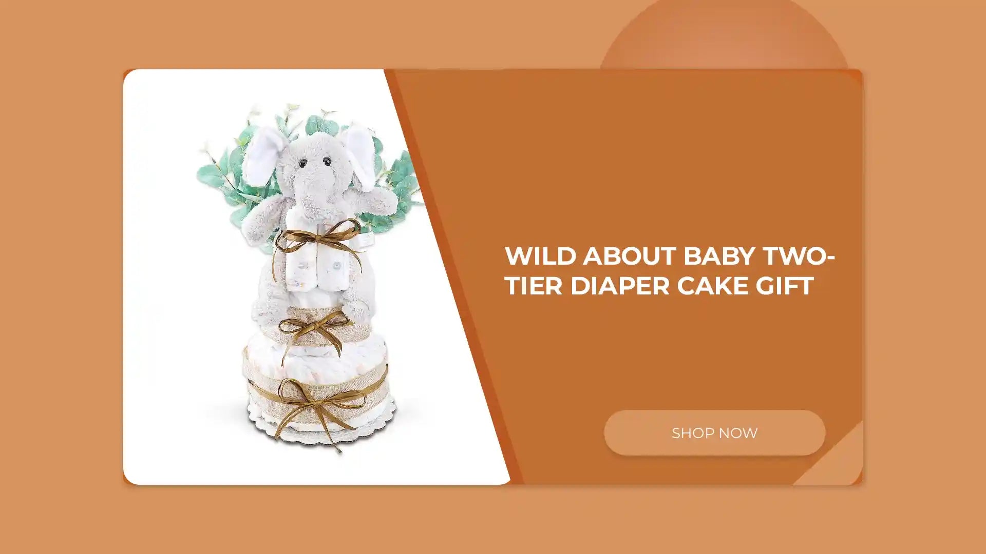 Wild About Baby Two-Tier Diaper Cake Gift by@Outfy