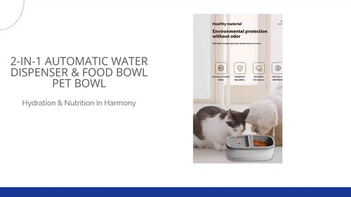 2-in-1 Automatic Water Dispenser &amp; Food Bowl Pet Bowl by@Outfy
