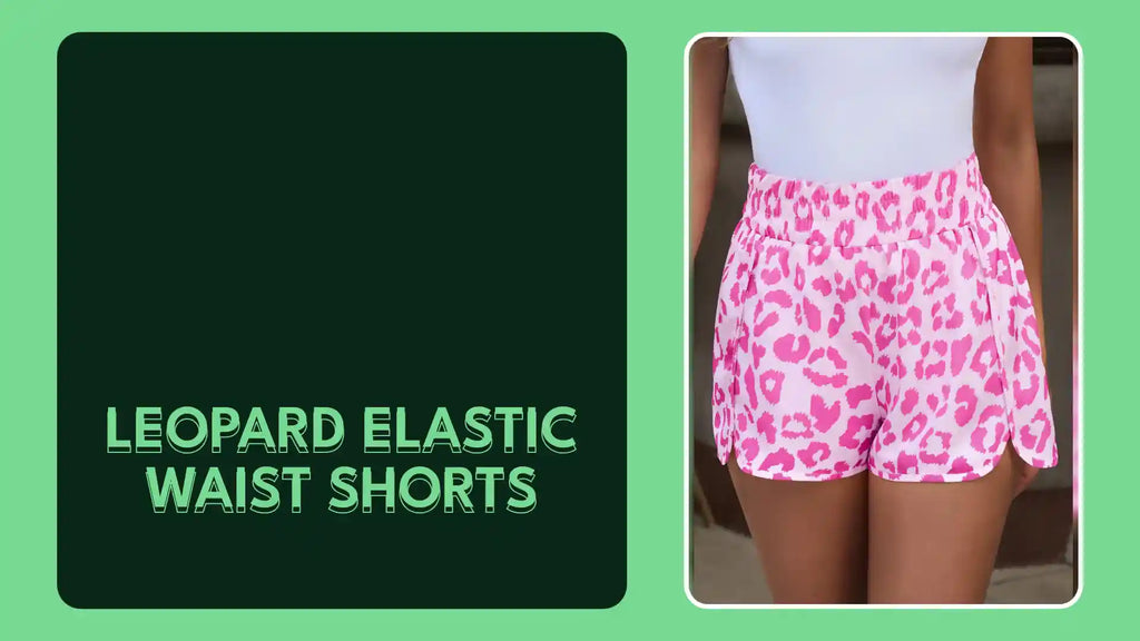 Leopard Elastic Waist Shorts by@Outfy