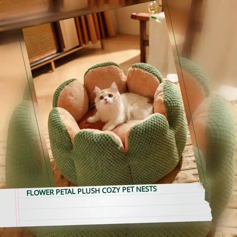 Flower Petal Plush Cozy Pet Nests by@Outfy