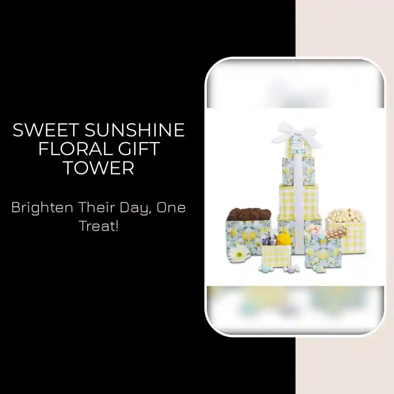 Sweet Sunshine Floral Gift Tower by@Outfy