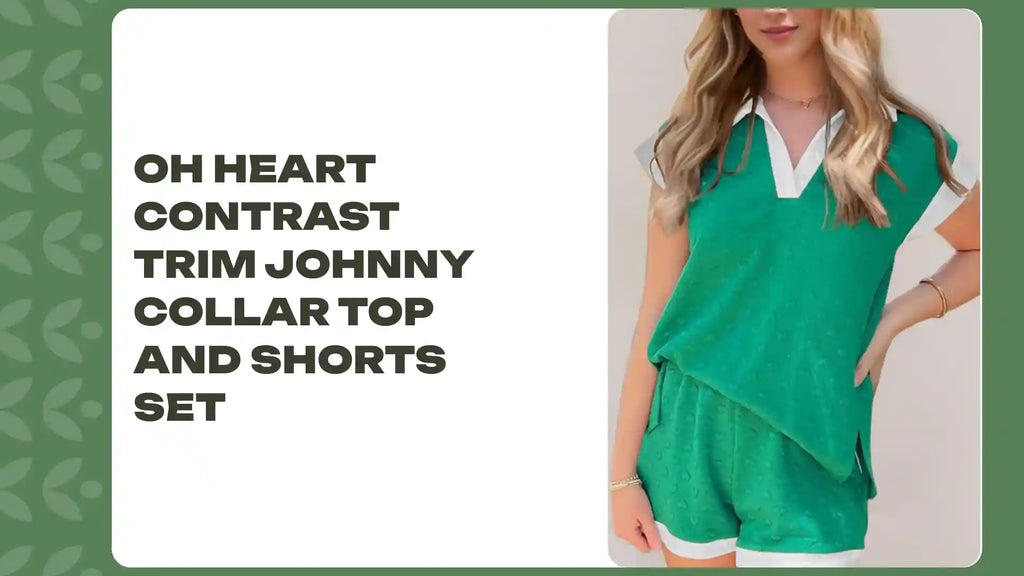 Oh Heart Contrast Trim Johnny Collar Top and Shorts Set by@Outfy