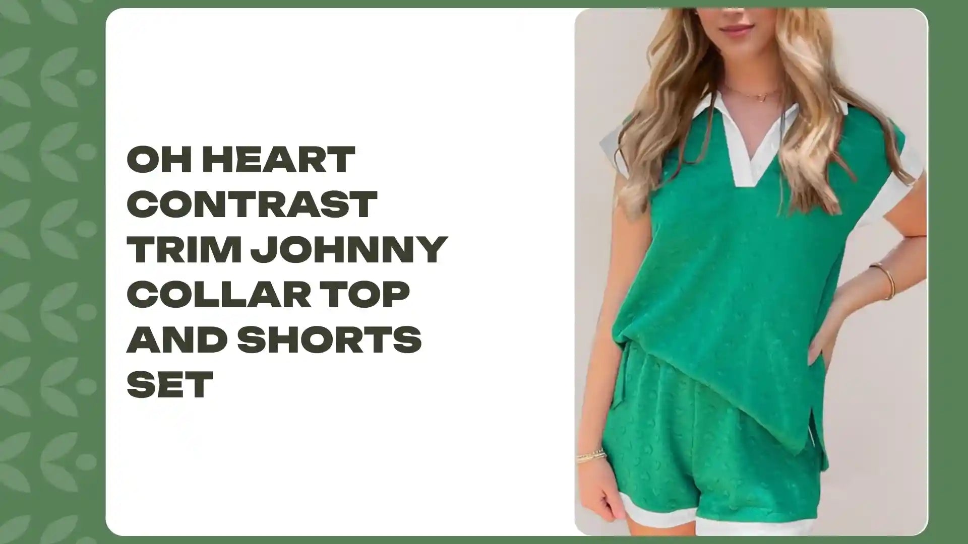 Oh Heart Contrast Trim Johnny Collar Top and Shorts Set by@Outfy
