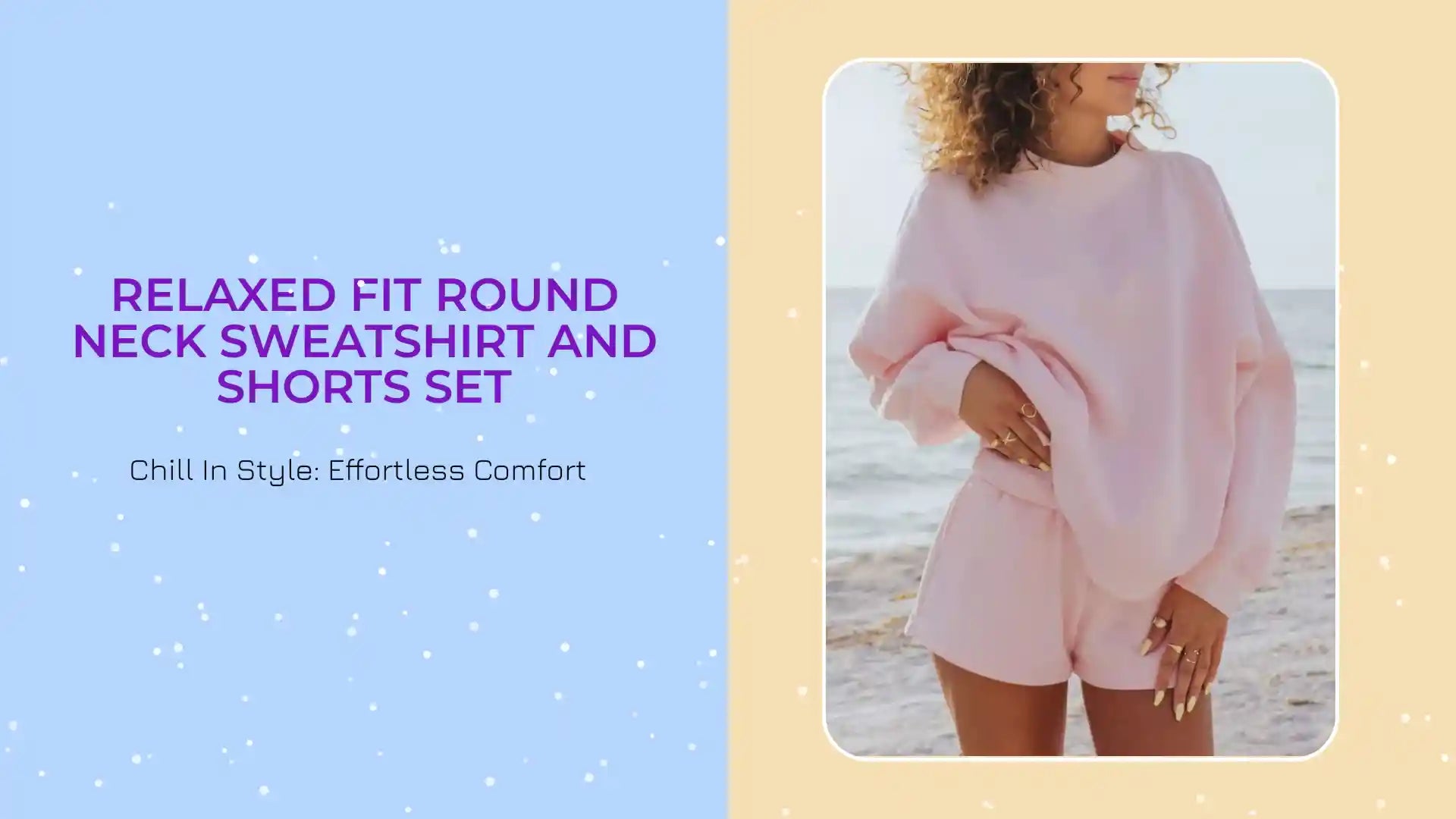 Relaxed Fit Round Neck Sweatshirt and Shorts Set by@Outfy