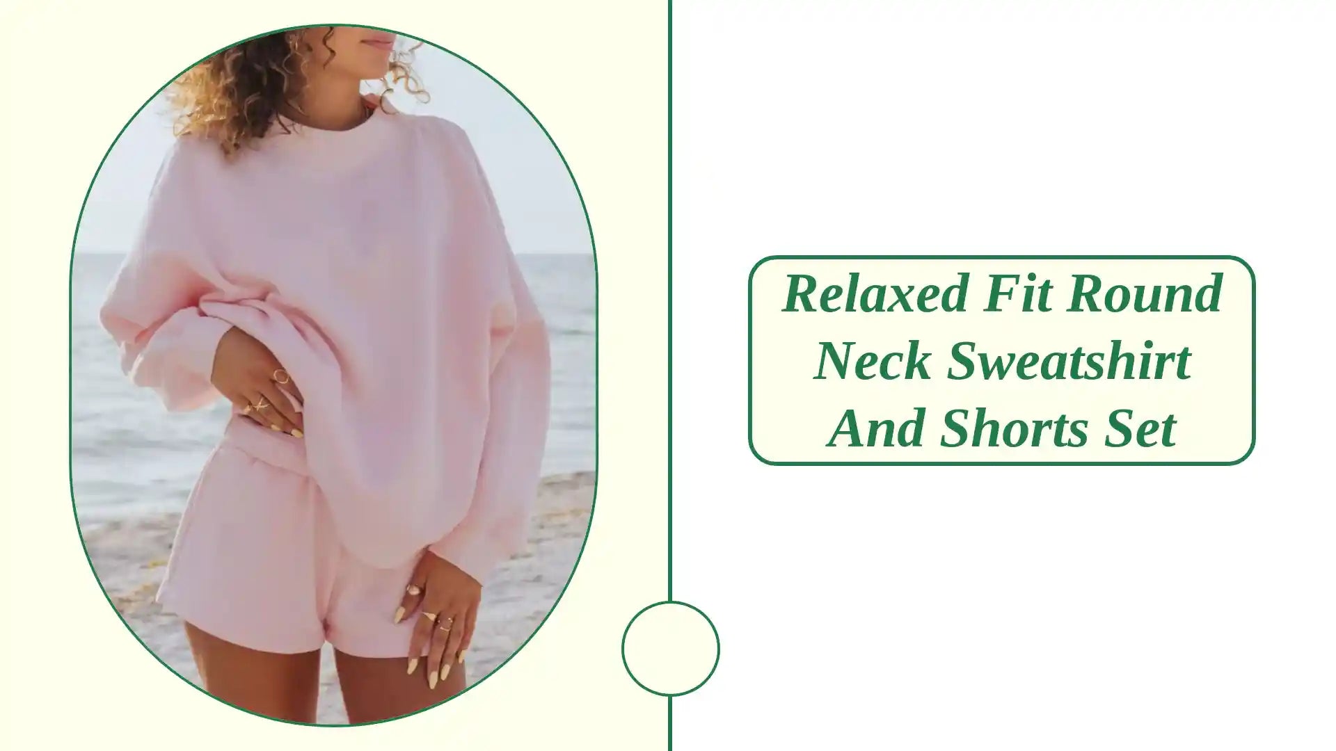 Relaxed Fit Round Neck Sweatshirt and Shorts Set by@Outfy