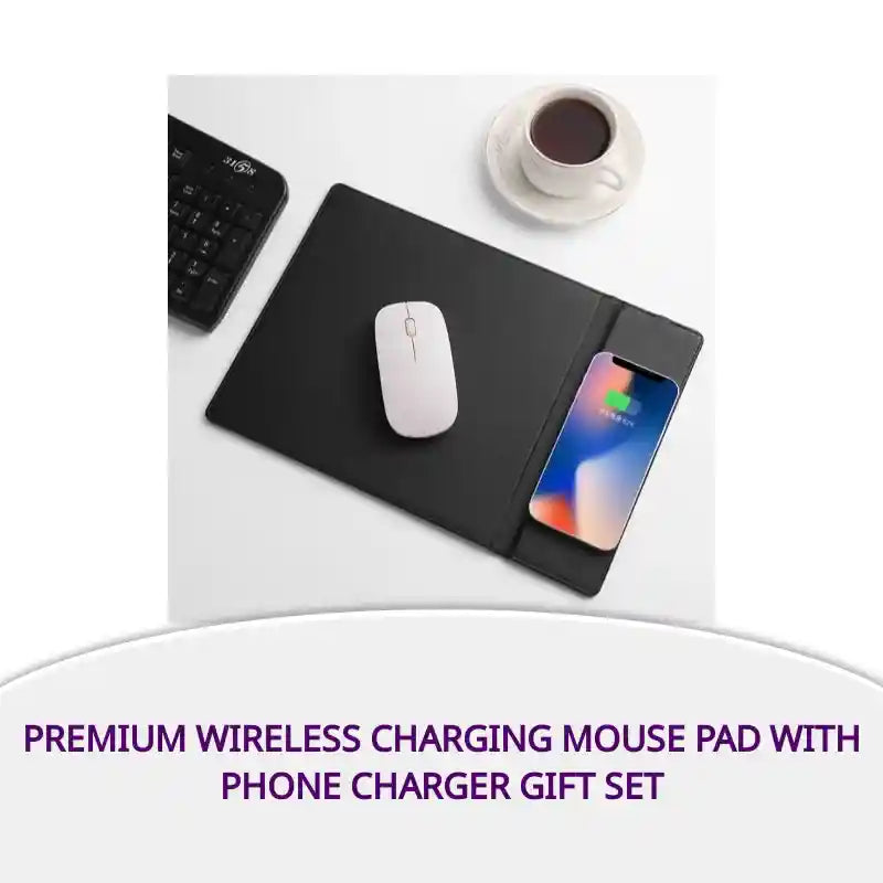 Premium Wireless Charging Mouse Pad with Phone Charger Gift Set by@Outfy
