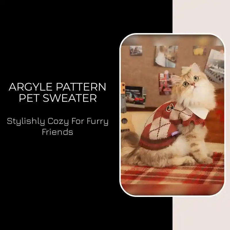 Argyle Pattern Pet Sweater by@Outfy